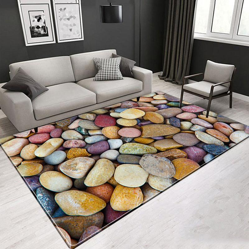 Nordic Cobblestone Print Rug Multi Colored Polyester Carpet Washable Stain Resistant Non-Slip Rug for Living Room Pink Clearhalo 'Area Rug' 'Rug' 2171650