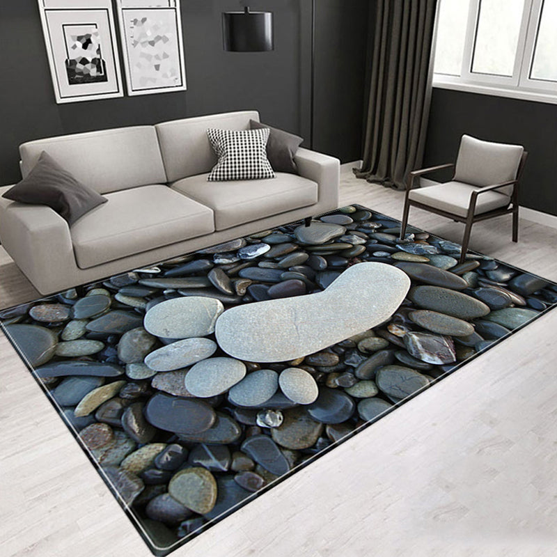 Nordic Cobblestone Print Rug Multi Colored Polyester Carpet Washable Stain Resistant Non-Slip Rug for Living Room Grey Clearhalo 'Area Rug' 'Rug' 2171651