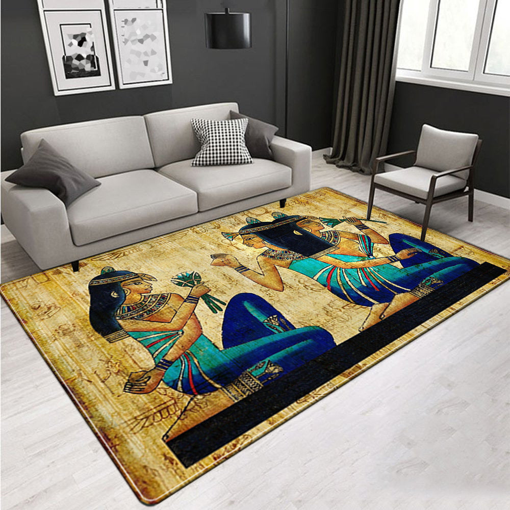Novelty Living Room Rug Multicolor Tribal Figure Print Rug Synthetics Pet Friendly Anti-Slip Backing Washable Area Rug Clearhalo 'Area Rug' 'Rug' 2171664