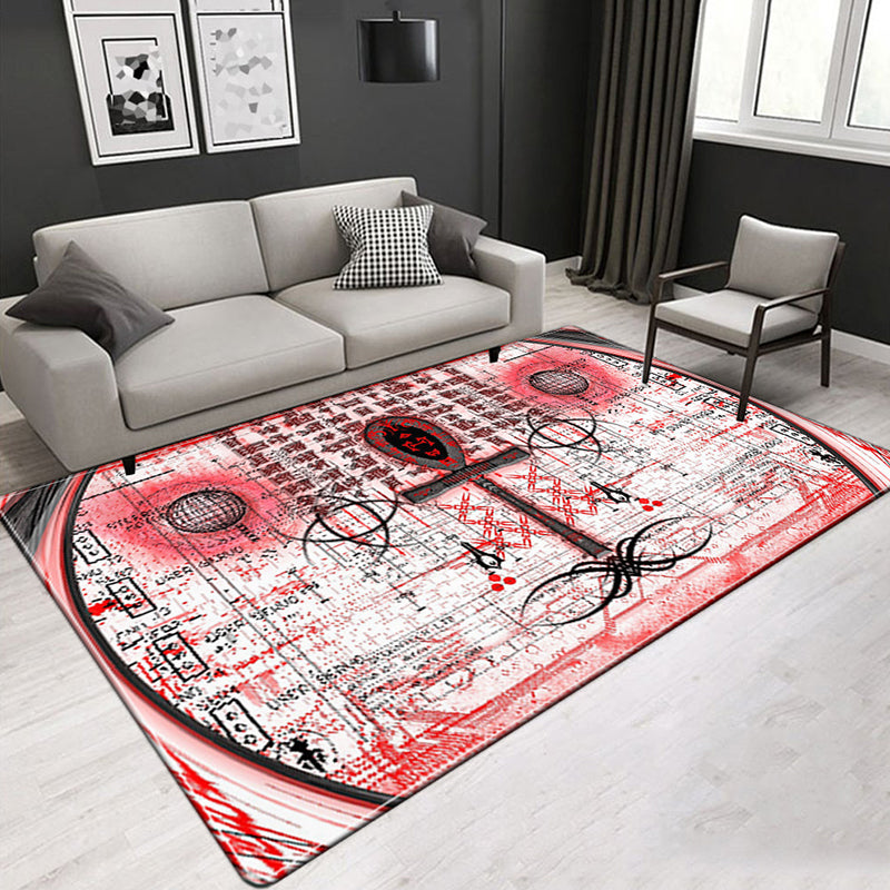 Novelty Living Room Rug Multicolor Tribal Figure Print Rug Synthetics Pet Friendly Anti-Slip Backing Washable Area Rug Pink Clearhalo 'Area Rug' 'Rug' 2171665