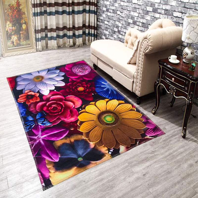 Splendid Multicolor Natural Scenery Rug Polyester Modern Rug Stain Resistant Washable Non-Slip Backing Rug for Family Room Red-Yellow Clearhalo 'Area Rug' 'Rug' 2171684