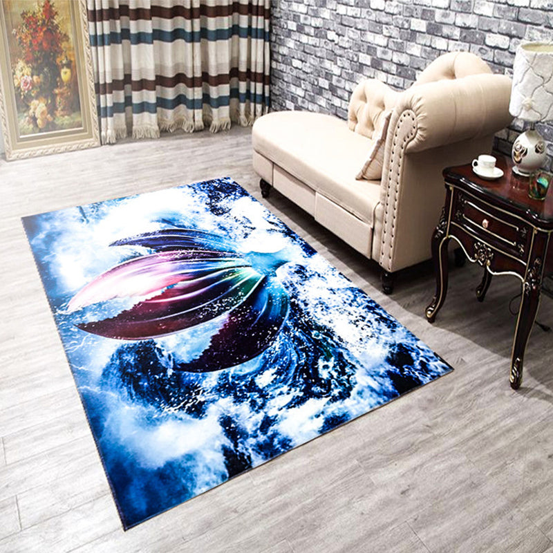Splendid Multicolor Natural Scenery Rug Polyester Modern Rug Stain Resistant Washable Non-Slip Backing Rug for Family Room Blue-White Clearhalo 'Area Rug' 'Rug' 2171685