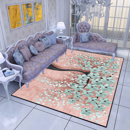 Modern Living Room Area Rug Multi Color Flower Carpet Polypropylene Washable Non-Slip Stain Resistant Indoor Rug Pink Clearhalo 'Area Rug' 'Modern' 'Rugs' Rug' 2171742