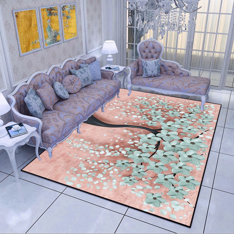 Modern Living Room Area Rug Multi Color Flower Carpet Polypropylene Washable Non-Slip Stain Resistant Indoor Rug Clearhalo 'Area Rug' 'Modern' 'Rugs' Rug' 2171750