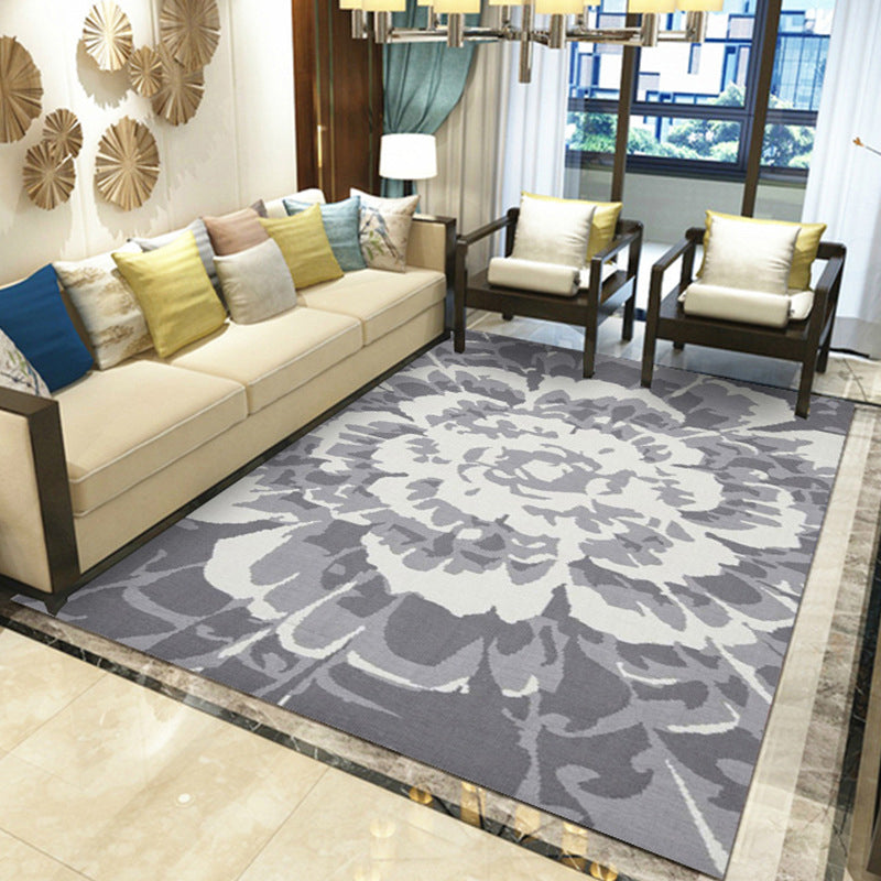 Gorgeous Multi Colored Modern Rug Polyester Flower Blossom Rug Pet Friendly Anti-Slip Stain Resistant Carpet for Home Grey Clearhalo 'Area Rug' 'Modern' 'Rugs' Rug' 2171815