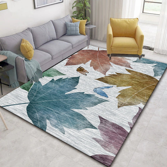 Glam Nordic Area Rug Multi-Colored Plant Carpet Stain Resistant Washable Anti-Slip Backing Rug for Sitting Room Yellow-Blue Clearhalo 'Area Rug' 'Modern' 'Rugs' Rug' 2171833