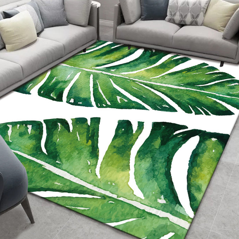 Glam Nordic Area Rug Multi-Colored Plant Carpet Stain Resistant Washable Anti-Slip Backing Rug for Sitting Room Green Clearhalo 'Area Rug' 'Modern' 'Rugs' Rug' 2171838