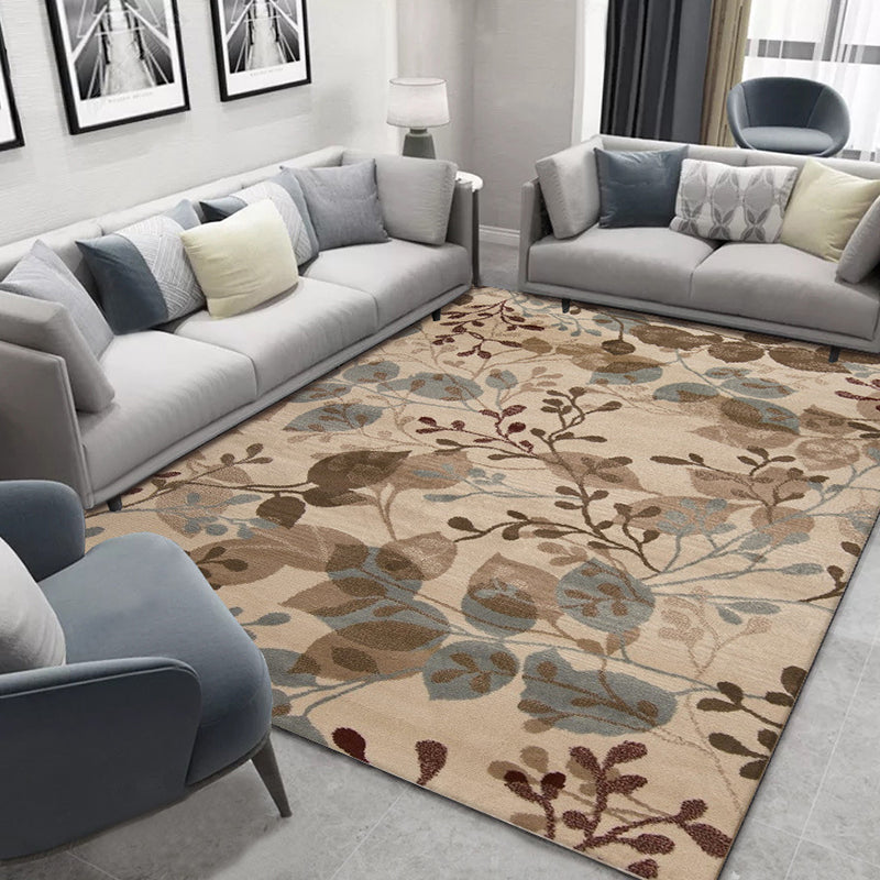 Glam Nordic Area Rug Multi-Colored Plant Carpet Stain Resistant Washable Anti-Slip Backing Rug for Sitting Room Brown Clearhalo 'Area Rug' 'Modern' 'Rugs' Rug' 2171849