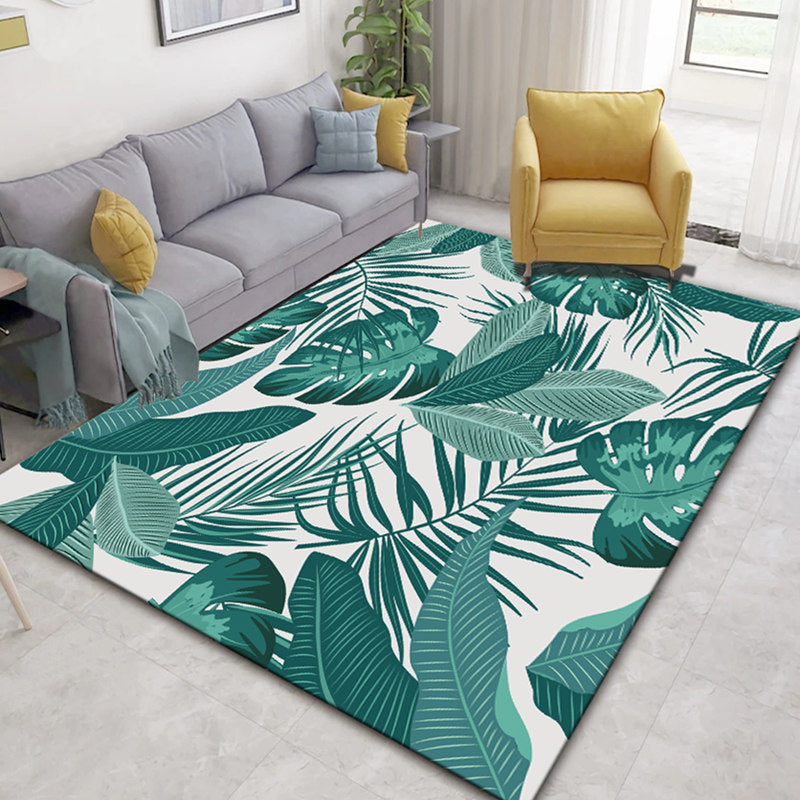 Glam Nordic Area Rug Multi-Colored Plant Carpet Stain Resistant Washable Anti-Slip Backing Rug for Sitting Room Dark Green Clearhalo 'Area Rug' 'Modern' 'Rugs' Rug' 2171850