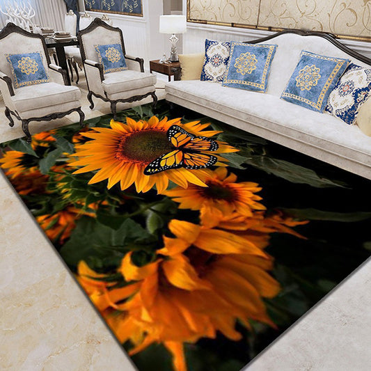 Pretty 3D Flower Indoor Rug Multi Color Modern Carpet Polypropylene Washable Non-Slip Backing Stain Resistant Rug for Home Orange Clearhalo 'Area Rug' 'Modern' 'Rugs' Rug' 2171871