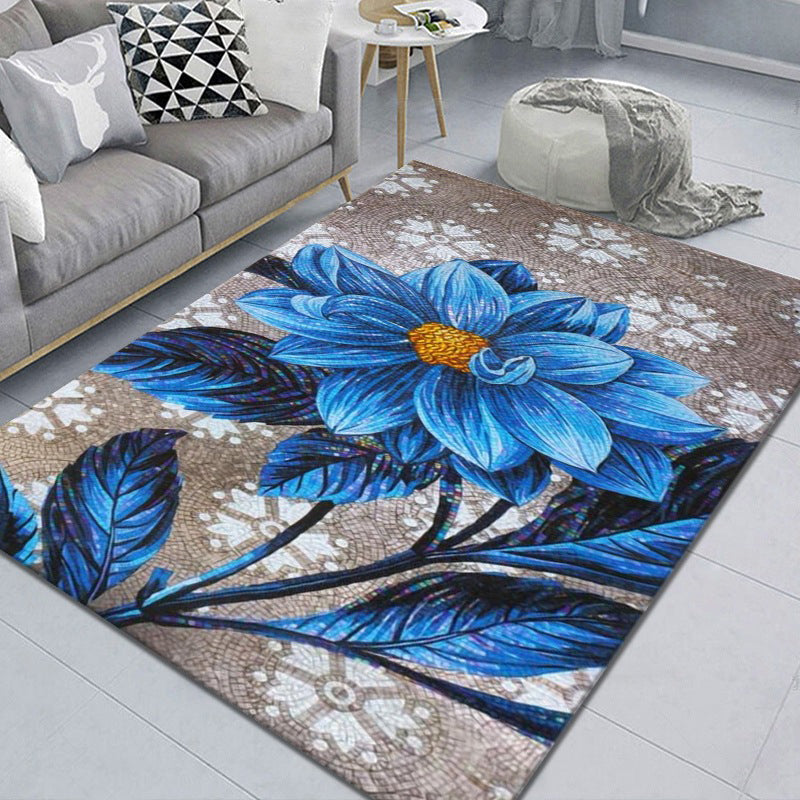 Pretty 3D Flower Indoor Rug Multi Color Modern Carpet Polypropylene Washable Non-Slip Backing Stain Resistant Rug for Home Blue Clearhalo 'Area Rug' 'Modern' 'Rugs' Rug' 2171877