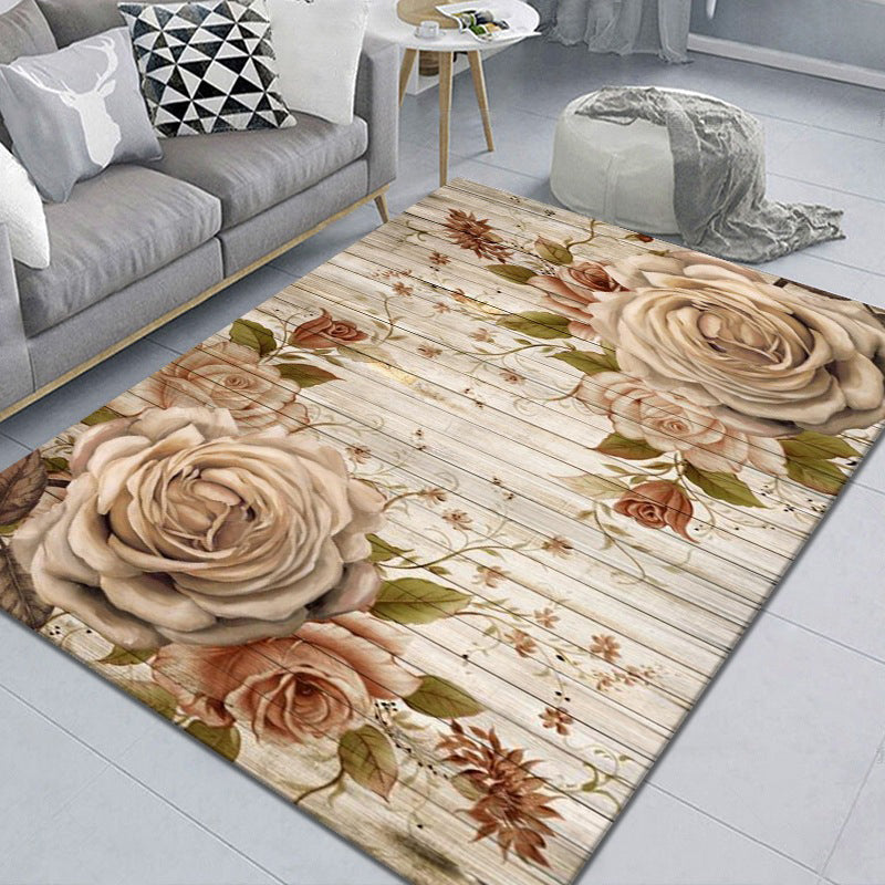 Pretty 3D Flower Indoor Rug Multi Color Modern Carpet Polypropylene Washable Non-Slip Backing Stain Resistant Rug for Home Gray-Pink Clearhalo 'Area Rug' 'Modern' 'Rugs' Rug' 2171885