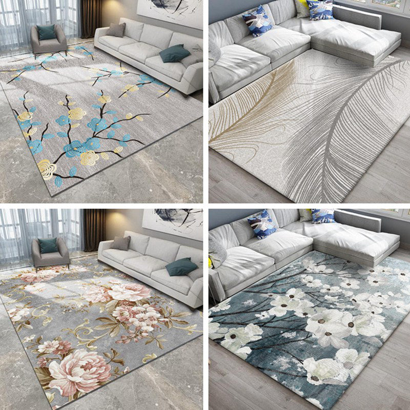 Stylish Americana Rug Multi Colored Flower Carpet Pet Friendly Machine Washable Anti-Slip Backing Rug for Room Clearhalo 'Area Rug' 'Modern' 'Rugs' Rug' 2171887
