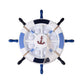 LED Indoor Ceiling Flush Mount Nautical Style Blue Flush Pendant Light with Rudder Wood Shade Clearhalo 'Ceiling Lights' 'Close To Ceiling Lights' 'Close to ceiling' 'Flush mount' Lighting' 217189