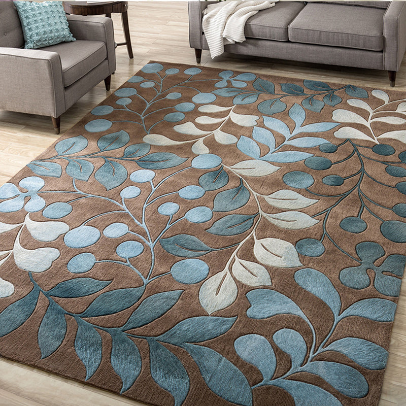 Multi Color Home Rug Contemporary Floral Rug Synthetics Stain Resistant Non-Slip Backing Washable Area Carpet Brown Clearhalo 'Area Rug' 'Modern' 'Rugs' Rug' 2171897