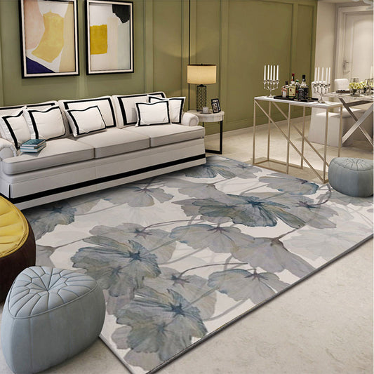 Multi Color Home Rug Contemporary Floral Rug Synthetics Stain Resistant Non-Slip Backing Washable Area Carpet Grey Clearhalo 'Area Rug' 'Modern' 'Rugs' Rug' 2171901