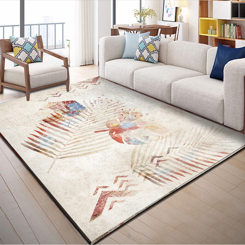 Multi Color Home Rug Contemporary Floral Rug Synthetics Stain Resistant Non-Slip Backing Washable Area Carpet Beige Clearhalo 'Area Rug' 'Modern' 'Rugs' Rug' 2171904