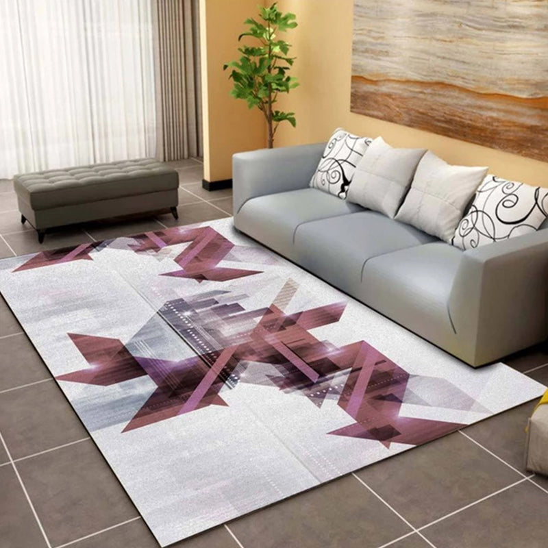 Trendy Multi-Color Nordic Rug Polypropylene Abstract Drawing Carpet Non-Slip Stain Resistant Machine Washable Rug for Living Room Dark Red Clearhalo 'Area Rug' 'Modern' 'Rugs' Rug' 2171929