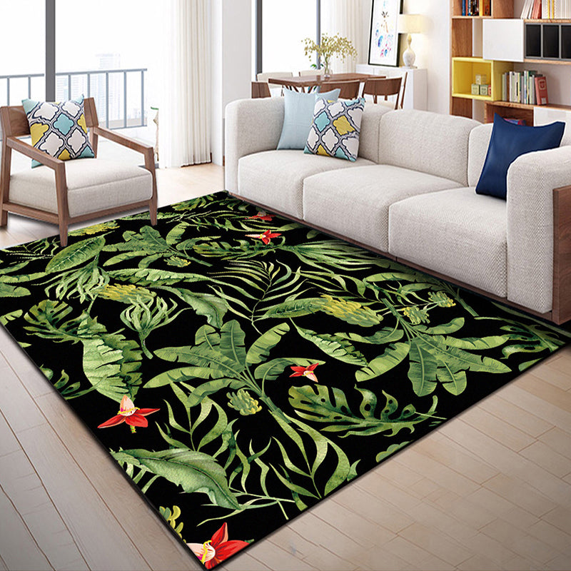 Native American Patterned Rug Multi-Colored Polyester Carpet Machine Washable Pet Friendly Non-Slip Backing Rug for Room Black-Red Clearhalo 'Area Rug' 'Modern' 'Rugs' Rug' 2171940