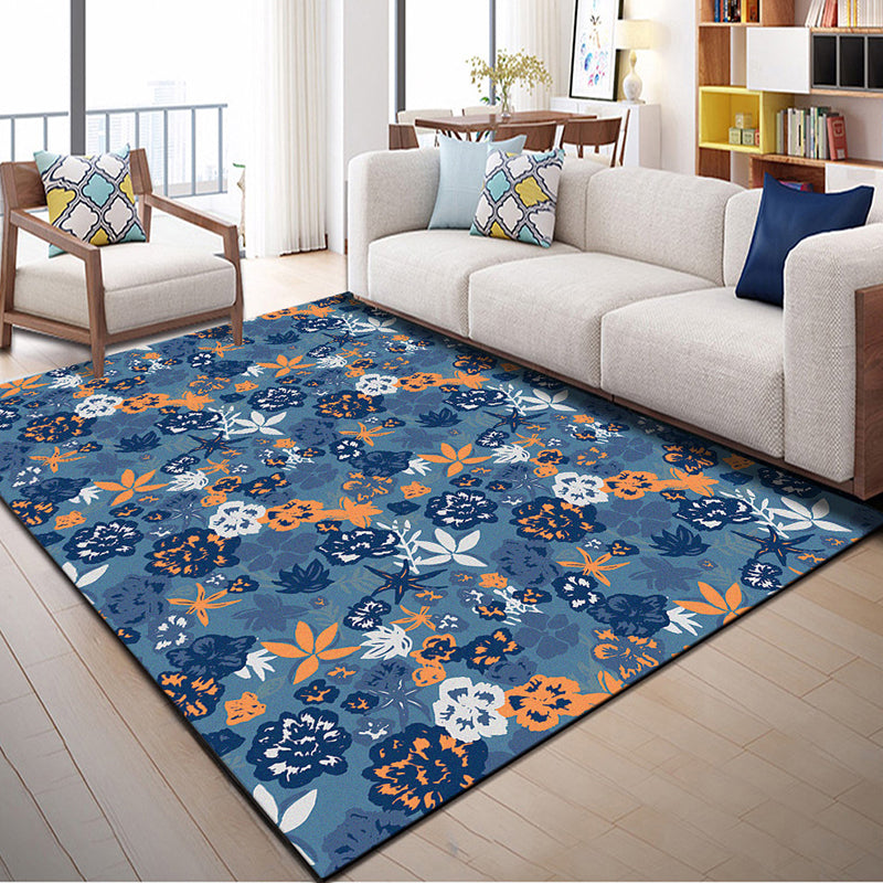 Native American Patterned Rug Multi-Colored Polyester Carpet Machine Washable Pet Friendly Non-Slip Backing Rug for Room Blue Clearhalo 'Area Rug' 'Modern' 'Rugs' Rug' 2171949
