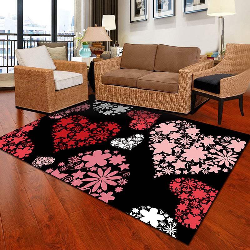 Multicolor Geometric Botanical Rug Synthetics Modern Carpet Stain Resistant Non-Slip Washable Rug for Home Pink Clearhalo 'Area Rug' 'Modern' 'Rugs' Rug' 2171956