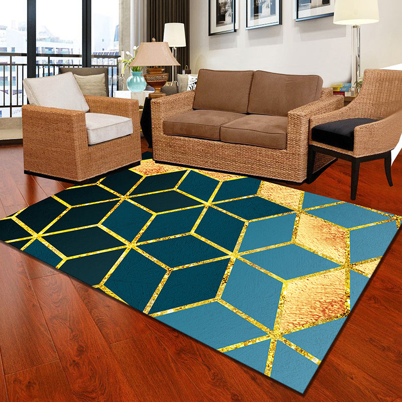 Multicolor Geometric Botanical Rug Synthetics Modern Carpet Stain Resistant Non-Slip Washable Rug for Home Gold Clearhalo 'Area Rug' 'Modern' 'Rugs' Rug' 2171967