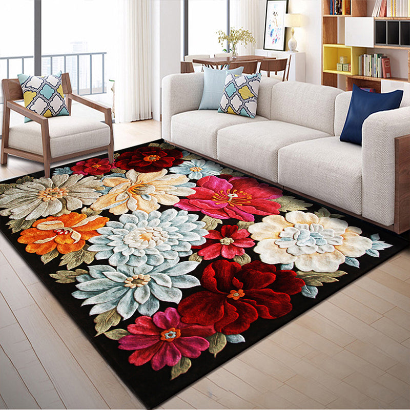 Multicolor Geometric Botanical Rug Synthetics Modern Carpet Stain Resistant Non-Slip Washable Rug for Home Light Blue Clearhalo 'Area Rug' 'Modern' 'Rugs' Rug' 2171969