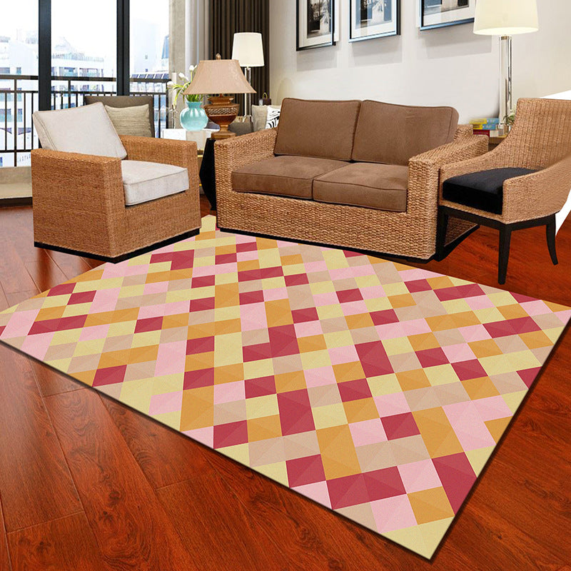 Multicolor Geometric Botanical Rug Synthetics Modern Carpet Stain Resistant Non-Slip Washable Rug for Home Red Clearhalo 'Area Rug' 'Modern' 'Rugs' Rug' 2171970
