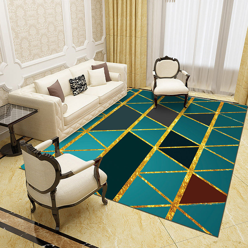 Unique Abstract Patterned Rug Multi Color Contemporary Rug Polypropylene Washable Pet Friendly Non-Slip Backing Rug for Lounge Gold Clearhalo 'Area Rug' 'Modern' 'Rugs' Rug' 2171986