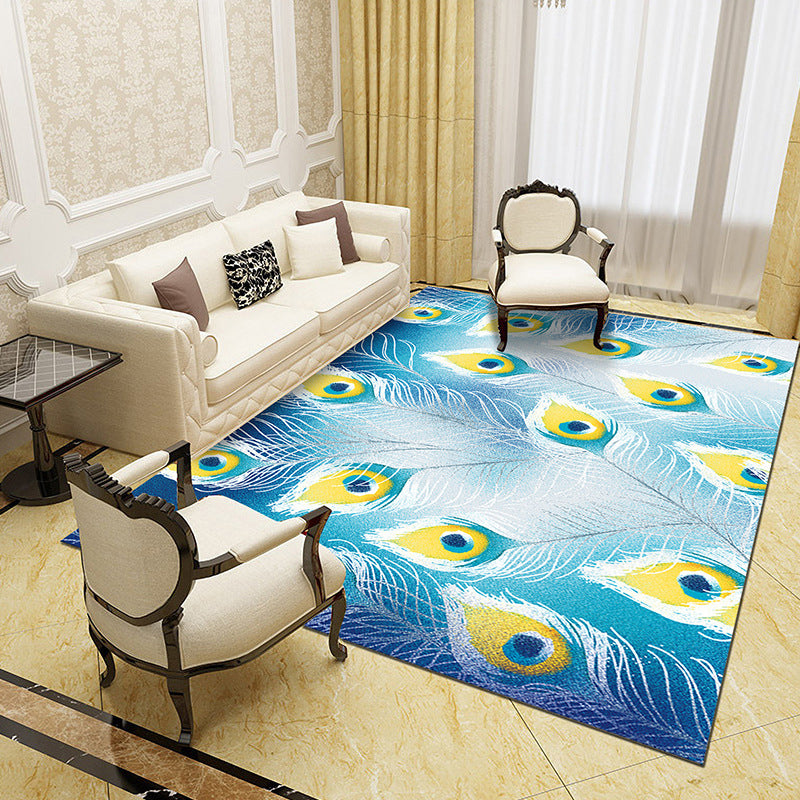 Unique Abstract Patterned Rug Multi Color Contemporary Rug Polypropylene Washable Pet Friendly Non-Slip Backing Rug for Lounge Light Blue-Yellow Clearhalo 'Area Rug' 'Modern' 'Rugs' Rug' 2171989