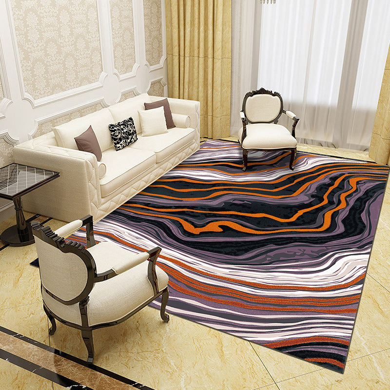 Unique Abstract Patterned Rug Multi Color Contemporary Rug Polypropylene Washable Pet Friendly Non-Slip Backing Rug for Lounge Purple-Red Clearhalo 'Area Rug' 'Modern' 'Rugs' Rug' 2171991