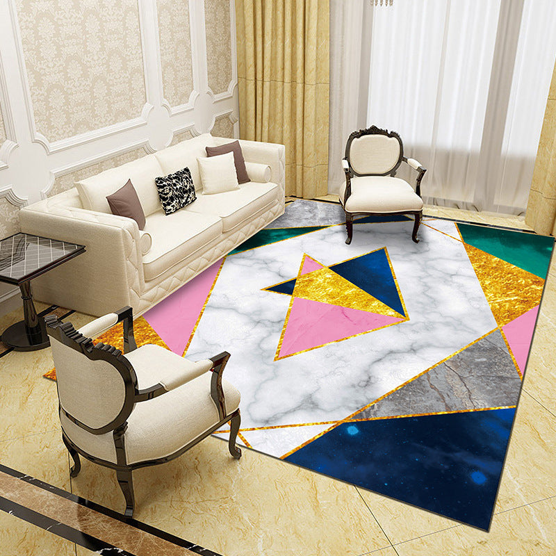 Unique Abstract Patterned Rug Multi Color Contemporary Rug Polypropylene Washable Pet Friendly Non-Slip Backing Rug for Lounge White-Pink Clearhalo 'Area Rug' 'Modern' 'Rugs' Rug' 2172002