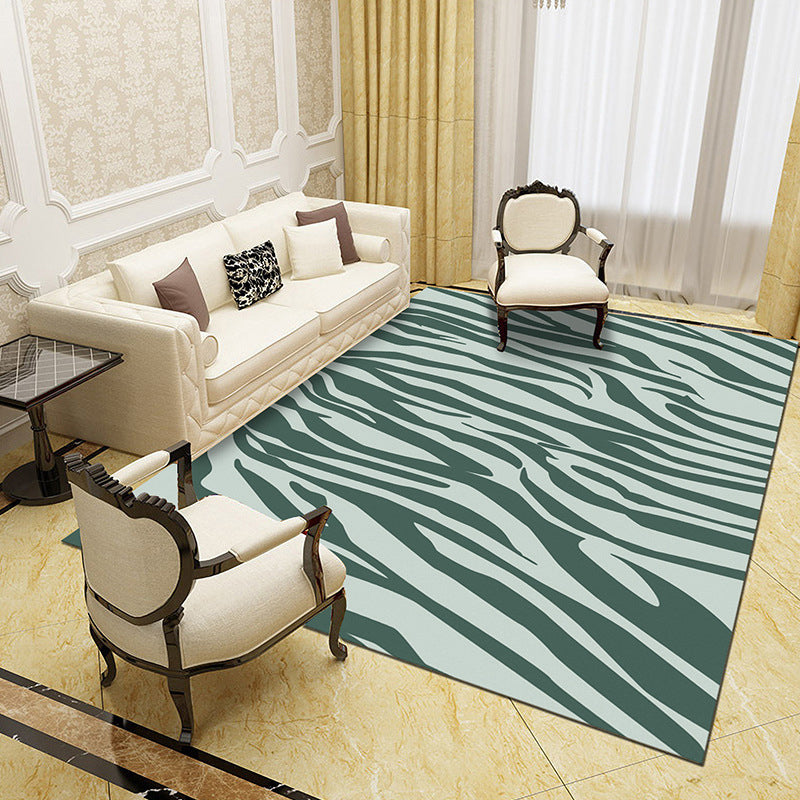 Unique Abstract Patterned Rug Multi Color Contemporary Rug Polypropylene Washable Pet Friendly Non-Slip Backing Rug for Lounge Dark Green Clearhalo 'Area Rug' 'Modern' 'Rugs' Rug' 2172004