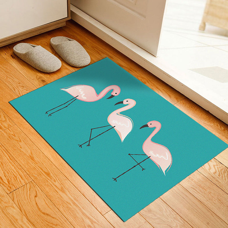 Classic Tropix Indoor Rug Multi-Color Flamingo Carpet Anti-Slip