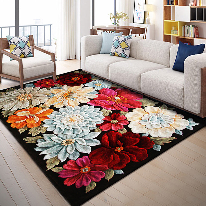 Classic Tropix Indoor Rug Multi-Color Flamingo Carpet Anti-Slip Backing Stain Resistant Machine Washable Rug for Family Room Light Blue Clearhalo 'Area Rug' 'Rugs' 'Vintage' Rug' 2172018