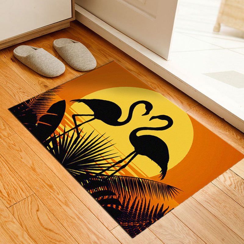 Classic Tropix Indoor Rug Multi-Color Flamingo Carpet Anti-Slip Backing Stain Resistant Machine Washable Rug for Family Room Yellow Clearhalo 'Area Rug' 'Rugs' 'Vintage' Rug' 2172019