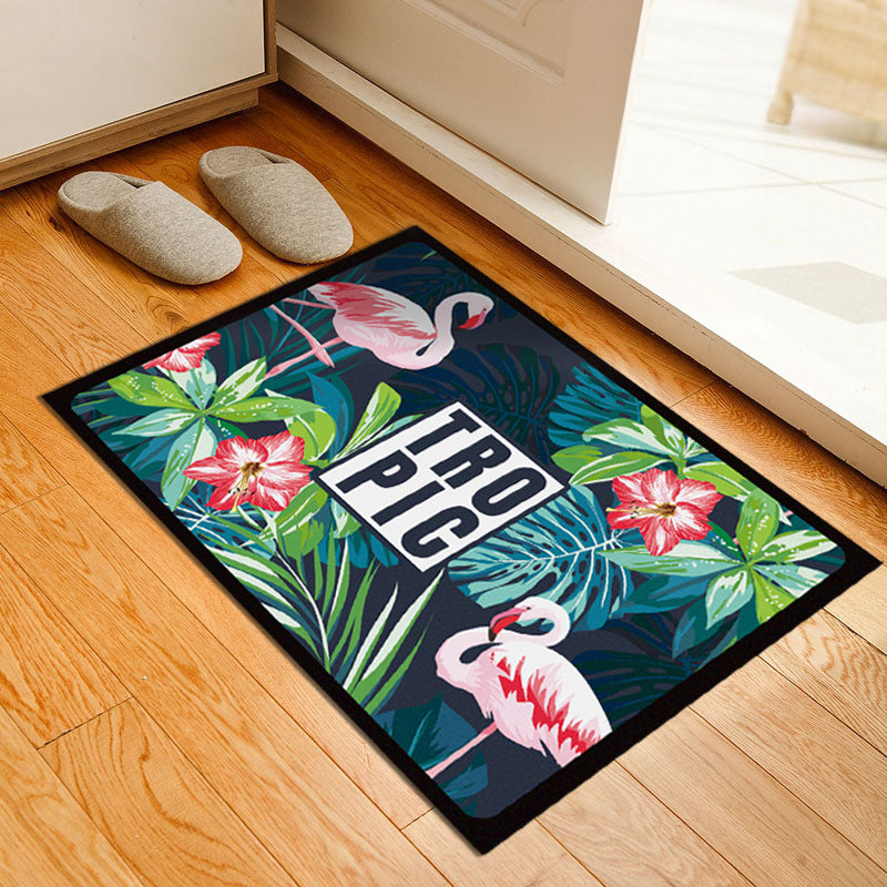 Classic Tropix Indoor Rug Multi-Color Flamingo Carpet Anti-Slip Backing Stain Resistant Machine Washable Rug for Family Room Clearhalo 'Area Rug' 'Rugs' 'Vintage' Rug' 2172020