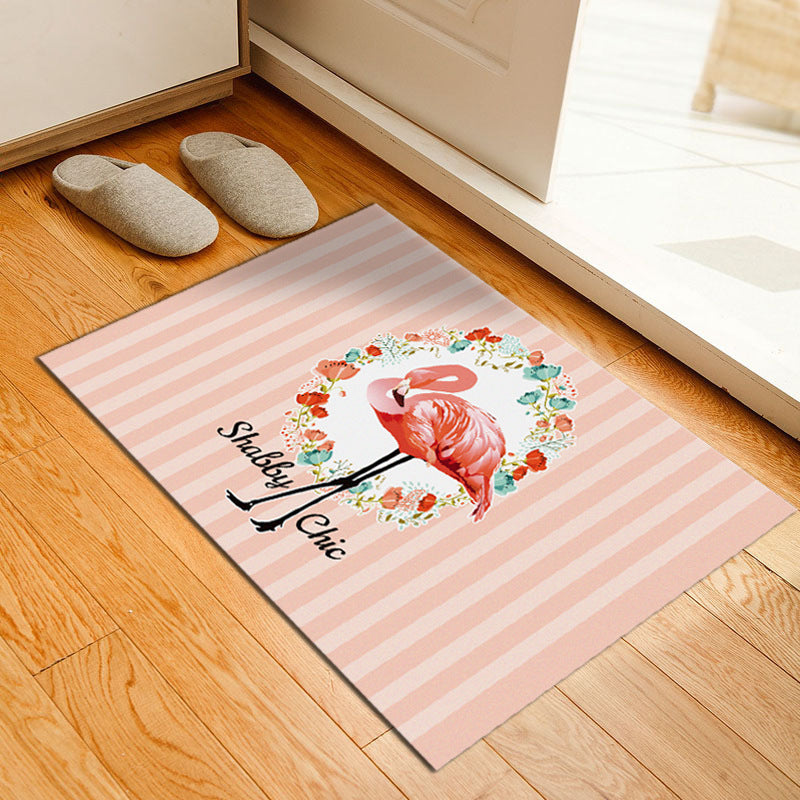 Classic Tropix Indoor Rug Multi-Color Flamingo Carpet Anti-Slip Backing Stain Resistant Machine Washable Rug for Family Room Clearhalo 'Area Rug' 'Rugs' 'Vintage' Rug' 2172026