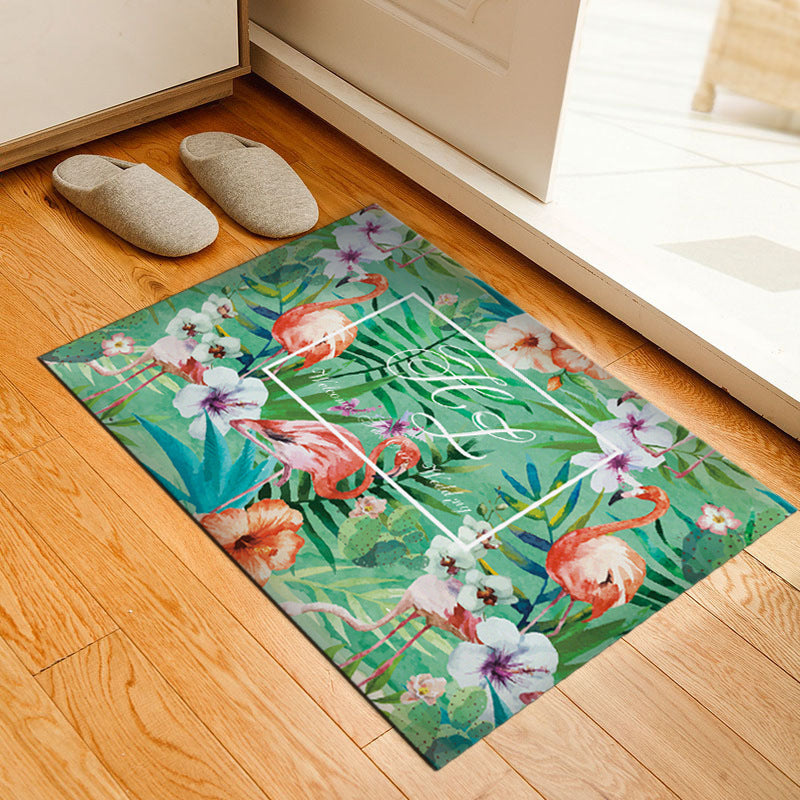 Classic Tropix Indoor Rug Multi-Color Flamingo Carpet Anti-Slip Backing Stain Resistant Machine Washable Rug for Family Room Clearhalo 'Area Rug' 'Rugs' 'Vintage' Rug' 2172027