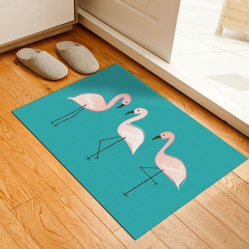Classic Tropix Indoor Rug Multi-Color Flamingo Carpet Anti-Slip Backing Stain Resistant Machine Washable Rug for Family Room Clearhalo 'Area Rug' 'Rugs' 'Vintage' Rug' 2172028