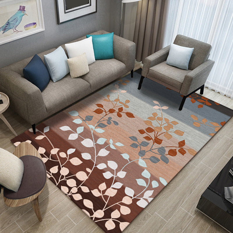 Nordic Living Room Rug Multicolor Patterned Carpet Polyester Stain Resistant Washable Anti-Slip Rug Blue-Brown Clearhalo 'Area Rug' 'Modern' 'Rugs' Rug' 2172034