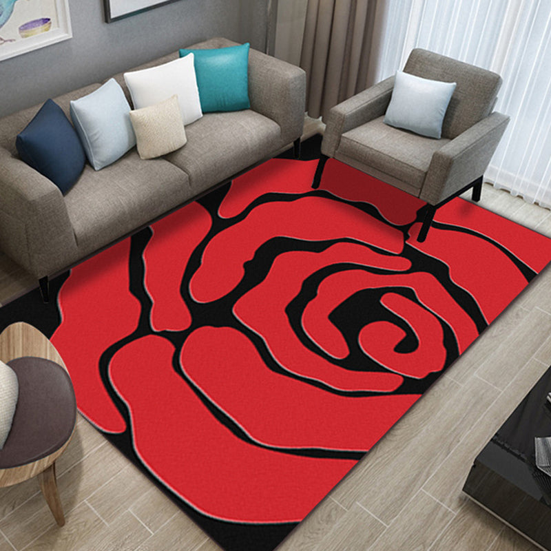 Nordic Living Room Rug Multicolor Patterned Carpet Polyester Stain Resistant Washable Anti-Slip Rug Red Clearhalo 'Area Rug' 'Modern' 'Rugs' Rug' 2172035