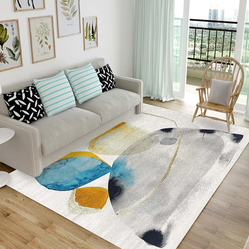 Nordic Living Room Rug Multicolor Patterned Carpet Polyester Stain Resistant Washable Anti-Slip Rug Light Gray-White Clearhalo 'Area Rug' 'Modern' 'Rugs' Rug' 2172042