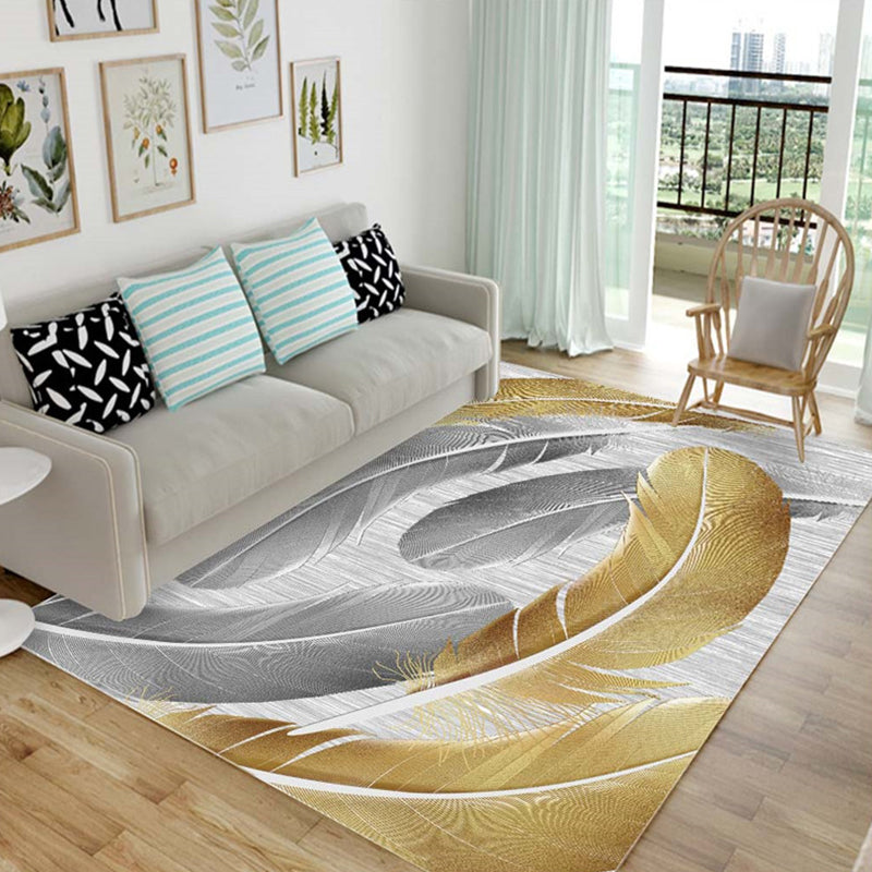Nordic Living Room Rug Multicolor Patterned Carpet Polyester Stain Resistant Washable Anti-Slip Rug Gray-Gold Clearhalo 'Area Rug' 'Modern' 'Rugs' Rug' 2172047