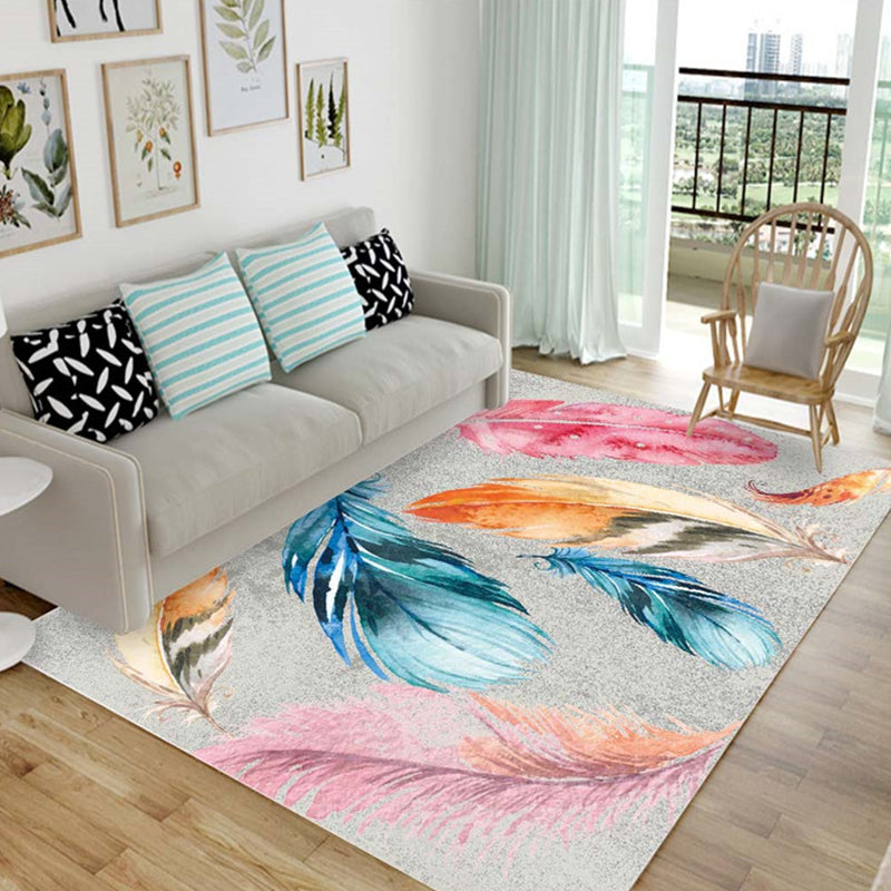 Nordic Living Room Rug Multicolor Patterned Carpet Polyester Stain Resistant Washable Anti-Slip Rug Pink 4'7" x 6'7" Clearhalo 'Area Rug' 'Modern' 'Rugs' Rug' 2172051