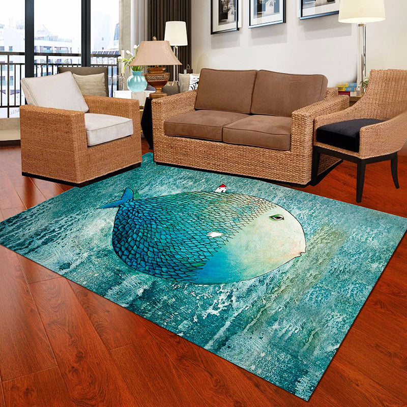 Personality Patterned Rug Multi Colored Nordic Carpet Synthetics Machine Washable Non-Slip Pet Friendly Rug for Great Room Light Blue Clearhalo 'Area Rug' 'Modern' 'Rugs' Rug' 2172067