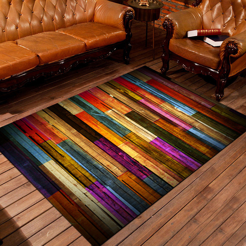 Personality Patterned Rug Multi Colored Nordic Carpet Synthetics Machine Washable Non-Slip Pet Friendly Rug for Great Room Brown Clearhalo 'Area Rug' 'Modern' 'Rugs' Rug' 2172079