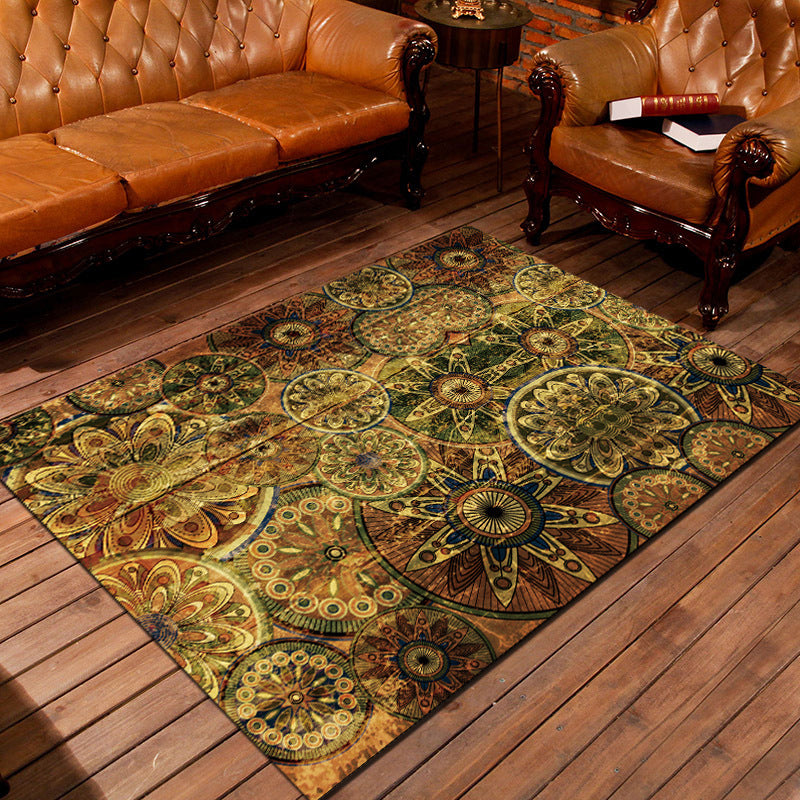 Personality Patterned Rug Multi Colored Nordic Carpet Synthetics Machine Washable Non-Slip Pet Friendly Rug for Great Room Yellow-Brown Clearhalo 'Area Rug' 'Modern' 'Rugs' Rug' 2172099