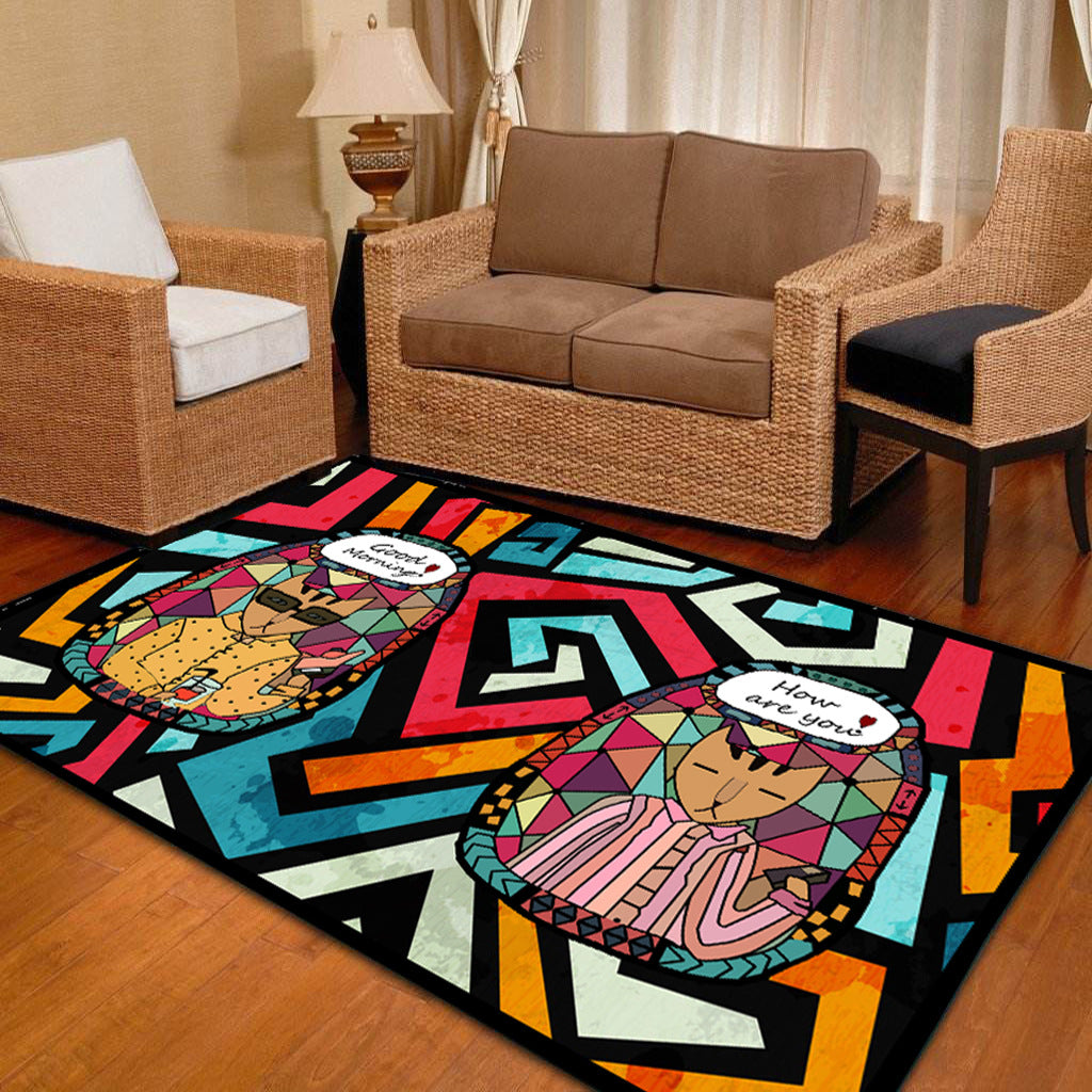 Personality Patterned Rug Multi Colored Nordic Carpet Synthetics Machine Washable Non-Slip Pet Friendly Rug for Great Room Clearhalo 'Area Rug' 'Modern' 'Rugs' Rug' 2172101