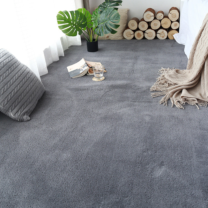 Plush Multicolor Modern Rug Synthetics Plain Indoor Rug Pet Friendly Non-Slip Backing Stain Resistant Carpet for Home Decor Dark Gray Clearhalo 'Area Rug' 'Casual' 'Rugs' Rug' 2172125